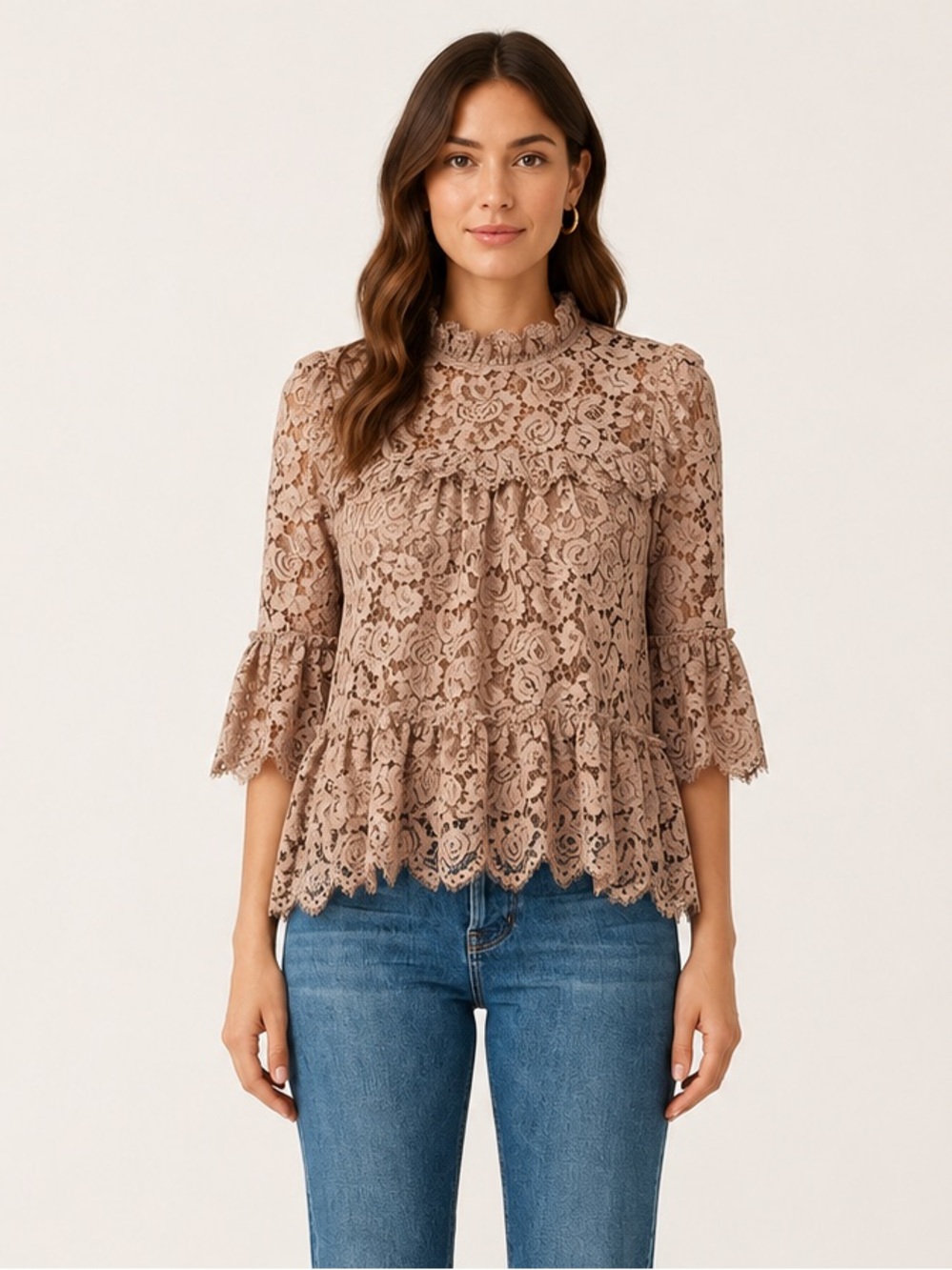 Kate Spade Poppy Lace Top in Amaretto Sz small